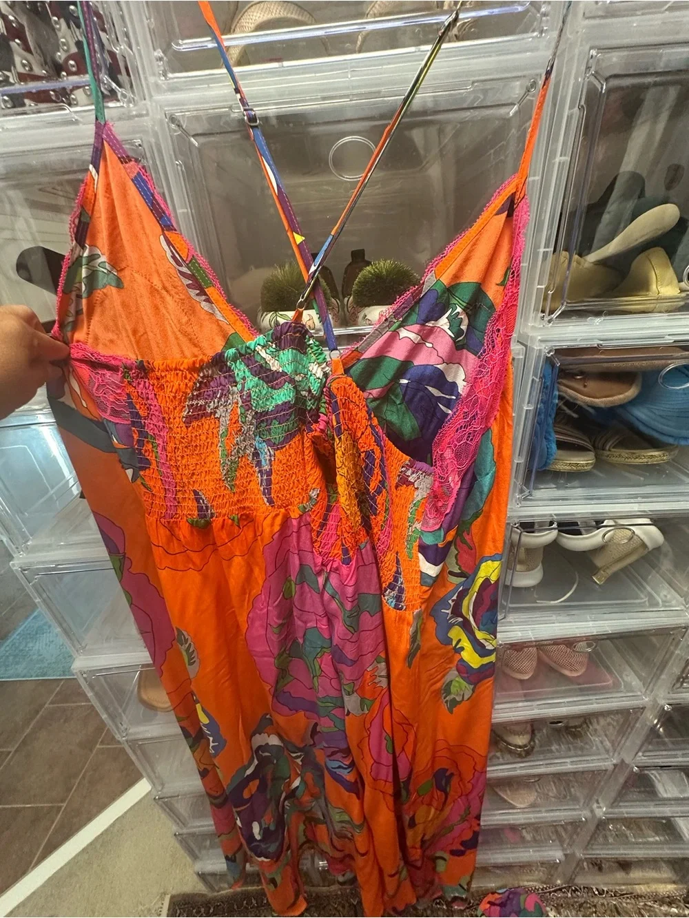Anna Scholz Orange/Pink Kimono robe and gown